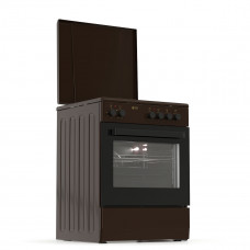 Thermogatz TGS E124 BR TURBO Ηλεκτρική Κουζίνα 60cm με Φούρνο 60lt Καφέ