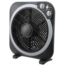 Iq PBF-34 Black Grey Ανεμιστήρας Box Fan με Περιστρεφόμενη Περσίδα & 3 Ταχύτητες